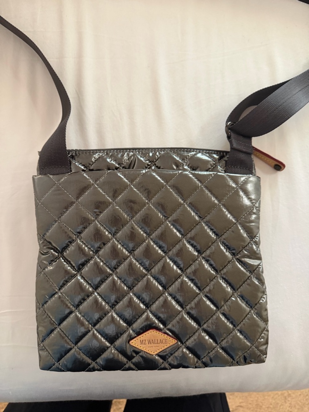 MZ Wallace Metro Flat Crossbody Bag — Pewter — New Without Tags - Picture 8 of 8